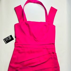 Y2K & 2000s VTG Express Women’s Vibrant Pink Mini Bodycon Dress Size 10 Wrapped